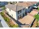 Aerial view of a home's private backyard featuring a patio area and low-maintenance landscaping within a fenced perimeter at 7853 Bethel Heights Ln, Las Vegas, NV 89113