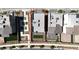 Overhead view of a modern home with neatly landscaped backyard, surrounded by similar residential properties at 11658 Midnight Melody Ave, Las Vegas, NV 89138