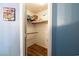 Walk-in closet features wood floors and shelving at 1709 High Breeze Ct, Las Vegas, NV 89106