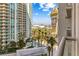 Stunning aerial view of the community's pool and other recreational areas, lined with towering buildings at 2877 Paradise Rd # 702, Las Vegas, NV 89109