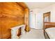 Bedroom features a Murphy bed, closet, decorative columns, and a view of the hallway at 2877 Paradise Rd # 702, Las Vegas, NV 89109