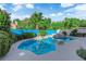 Beautiful backyard pool and spa surrounded by lush landscaping, great for relaxing and entertaining at 412 Carlton Kay Pl, Las Vegas, NV 89144