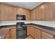 Well-equipped kitchen with modern appliances, wood cabinets, and tile backsplash at 9024 Hazy Haven Ct, Las Vegas, NV 89149