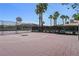 Community basketball court features lush landscaping and mature palm trees, promoting an active lifestyle at 9270 Apache Springs Dr, Las Vegas, NV 89117