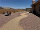 Landscaped backyard with decorative statues at 18 Brookridge Dr, Henderson, NV 89052
