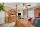 Comfortable main bedroom with a four-poster bed and carpet, plus matching hardwood furniture at 2217 Merrimack Valley Ave, Henderson, NV 89044