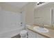 Clean bathroom with tub-shower, modern fixtures, and ample lighting for a refreshing experience at 3182 Tarpon Dr # 204, Las Vegas, NV 89120