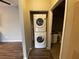 Convenient stacked washer and dryer units located near bathroom and bedrooms at 4730 E Craig Rd # 1149, Las Vegas, NV 89115