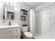 Well-lit bathroom offering storage and a pristine shower at 405 Box Elder Way, Henderson, NV 89015