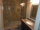 Stylish bathroom with glass shower, granite countertop, and elegant mirror at 9000 Las Vegas Blvd # 2101, Las Vegas, NV 89123