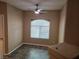 Cozy dining area features tile flooring, a ceiling fan, and a bright window view at 9000 Las Vegas Blvd # 2101, Las Vegas, NV 89123