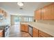 A kitchen with sliding door access to the backyard at 9626 Grapeland Ave, Las Vegas, NV 89148