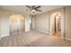 Expansive main bedroom features a closet, neutral carpet and attached bath at 9626 Grapeland Ave, Las Vegas, NV 89148