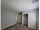 This bedroom has a closet and a door leading to another room and is newly renovated at 10449 Forked Run St, Las Vegas, NV 89178