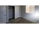 This bedroom has neutral paint and carpet with closet and window for natural light at 10449 Forked Run St, Las Vegas, NV 89178