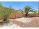 A fenced-in backyard with mature landscaping and low-maintenance rock ground cover at 3437 Visionary Bay Ave, North Las Vegas, NV 89081