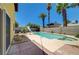 Private swimming pool with slide and spa, perfect for outdoor fun and relaxation at 4280 Cicada Way, Las Vegas, NV 89121