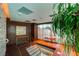 Indoor hot tub area with modern design elements, including geometric tile work, leafy plants, and soft lighting at 4471 Dean Martin Dr # 1707, Las Vegas, NV 89103