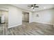 Open concept living room with hardwood flooring, recessed lighting, and open layout at 4676 E Alexander Rd, Las Vegas, NV 89115