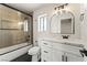 Contemporary bathroom featuring a glass-enclosed shower, modern vanity, and stylish finishes for a spa-like experience at 307 Balsa St, Henderson, NV 89002