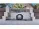 Medallion community sign featuring the name, a logo, brick and stone construction, plus bushes at 3359 Commendation Dr, Las Vegas, NV 89117