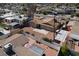 Single-story home featuring gravel landscaping, block wall surrounds, and storage sheds at 922 Westminster Ave, Las Vegas, NV 89119