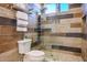 Stylish bathroom with a glass shower and modern tile work at 9233 Canyon Mesa Dr, Las Vegas, NV 89144