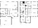 Two floor plan showing layout for living room, kitchen, bedrooms, baths, foyer, garage and laundry at 10058 Matter Overlook Dr, Las Vegas, NV 89178