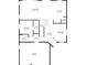 First floor plan shows layout for living room, kitchen, bedroom, bath, foyer and garage at 10058 Matter Overlook Dr, Las Vegas, NV 89178