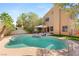 Backyard pool with hot tub and lush landscaping, perfect for relaxation and entertaining guests at 1125 Lumina Ct, Las Vegas, NV 89117