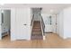 Staircase with carpet runner and white risers at 2724 Natalie Ave, Las Vegas, NV 89121