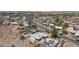 Elevated aerial view of the property and surrounding neighborhood, including a pool at 335 W Basic Rd, Henderson, NV 89015