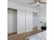 Bedroom featuring a ceiling fan and closet, providing extra storage at 335 W Basic Rd, Henderson, NV 89015