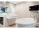 Beautiful bathroom with a sleek vanity, modern tub, and recessed lighting, perfect for relaxation at 3750 S Las Vegas Blvd # 4507, Las Vegas, NV 89158