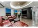 Modern living room showcasing a comfortable leather sofa, city views, and chic decor at 3750 S Las Vegas Blvd # 4507, Las Vegas, NV 89158