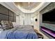 Beautiful main bedroom with a view of the luxurious ensuite bathroom and a fireplace at 3750 S Las Vegas Blvd # 4507, Las Vegas, NV 89158