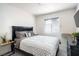 Comfortable bedroom featuring a queen-sized bed, modern furnishings, and plenty of natural light at 4955 Jeffreys St # 605, Las Vegas, NV 89119