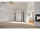 Spacious main bedroom with a fireplace and ensuite bathroom at 2204 Ambermill Ct, Henderson, NV 89052