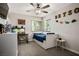 Bright bedroom with neutral tones, a bed with drawers, and natural lighting at 6236 Foothill Blvd, Las Vegas, NV 89118