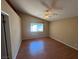 Bedroom featuring a window, ceiling fan, and plenty of room at 7905 Ryandale Cir # 201, Las Vegas, NV 89145