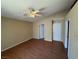 Spacious bedroom with a ceiling fan and large window, creating a serene atmosphere at 7905 Ryandale Cir # 201, Las Vegas, NV 89145