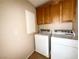 Functional laundry room featuring a standard washer and dryer at 5517 Overlook Valley St, North Las Vegas, NV 89081