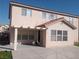 Two-story house featuring a covered patio and well-maintained stucco exterior at 6449 Elizabethtown Ave, Las Vegas, NV 89110