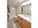 Bathroom featuring a shower-tub combo, single vanity, and modern finishes at 6621 Churnet Valley Ave, Las Vegas, NV 89139