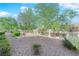 Well-maintained backyard featuring gravel and several trees at 8620 Prairie Hill Dr, Las Vegas, NV 89134