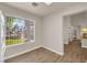 Bright kitchen with large window overlooking the yard and hardwood floors at 8620 Prairie Hill Dr, Las Vegas, NV 89134