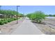 Community walking path lined with trees and bushes on a sunny day at 949 Bayberry Ridge St, Henderson, NV 89052