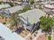 Aerial view showing the condo building's architecture and surrounding community landscaping at 5710 E Tropicana Ave # 1184, Las Vegas, NV 89122