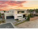 Contemporary home showcasing its unique design and backyard at 7385 Heron Canyon Ct, Las Vegas, NV 89117