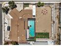 Aerial view showing house, pool, and large backyard at 1420 S 8Th St, Las Vegas, NV 89104